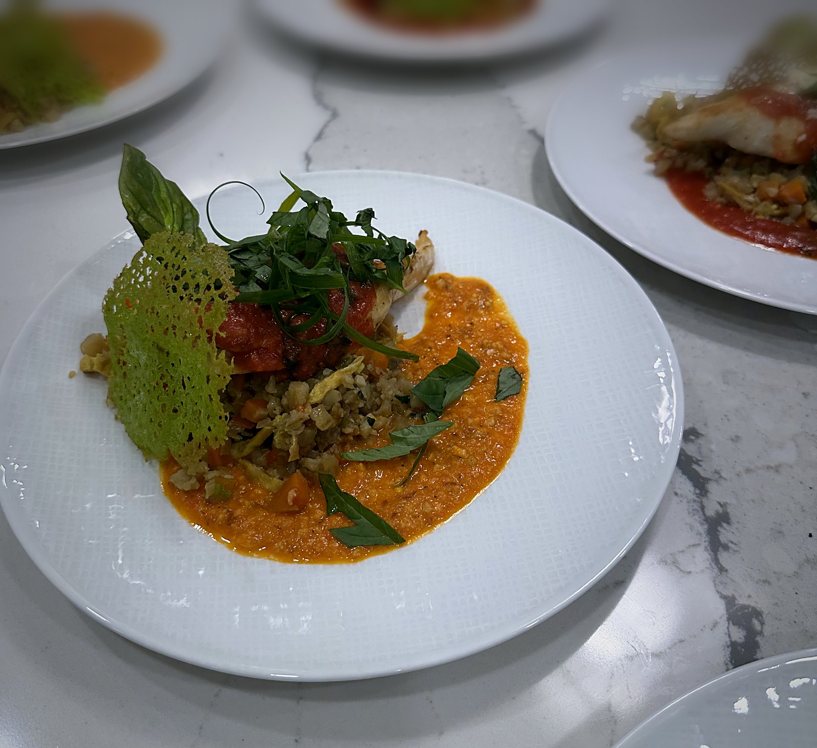 Dinner service, plate by plate