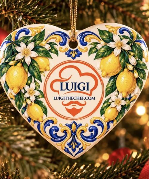 Chef Luigi's Holiday Ornament (Heart)